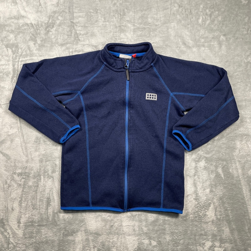 LEGO Wear Kids Navy Blue Fleece Jacket Zip Up Logo Size 134 9 Years